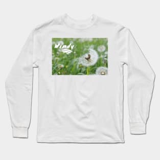 WINDY TEXT DESIGN Long Sleeve T-Shirt